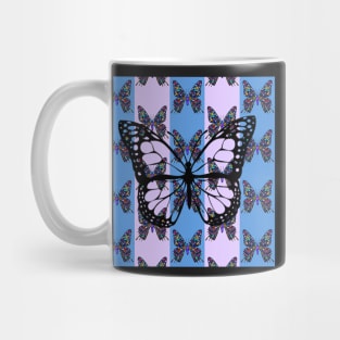 Butterfly & Stripes Graphic Art Inspiration, Happy Inspirational Design Home Decor, Apparel & Gifts Mug